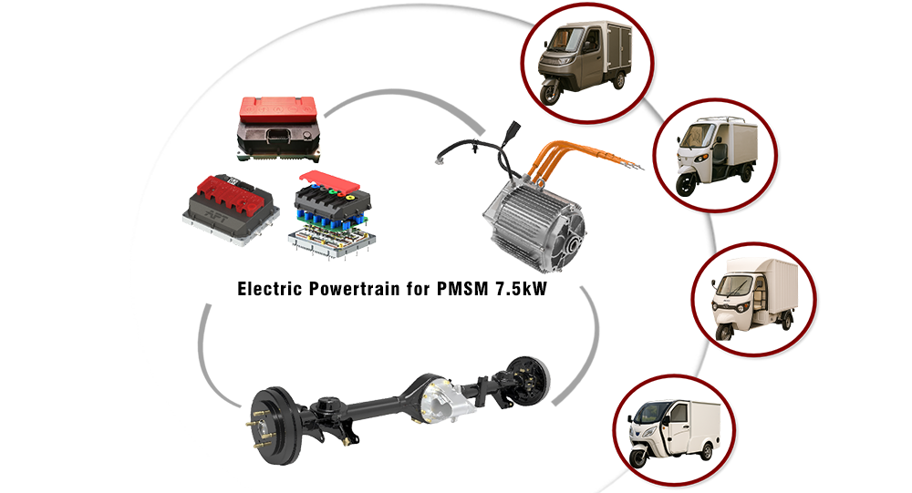 7.5kW Electric Powertrain for Freight tricycle