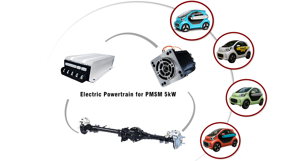5kW Electric Powertrain for Micro four-wheel