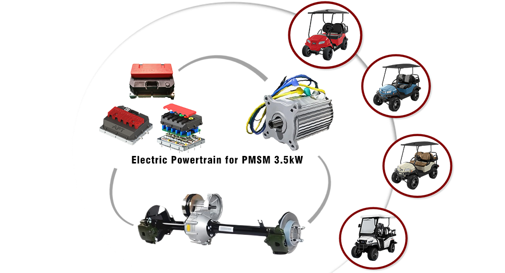 3.5kW Electric Powertrain for 2 Seats Golf Cart