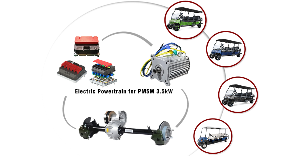 3.5kW Electric Powertrain for 8 Seats Golf Cart