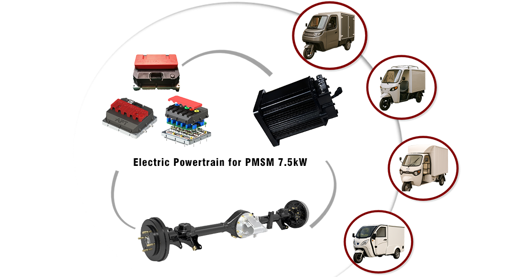 7.5kW Electric Powertrain for Freight tricycle