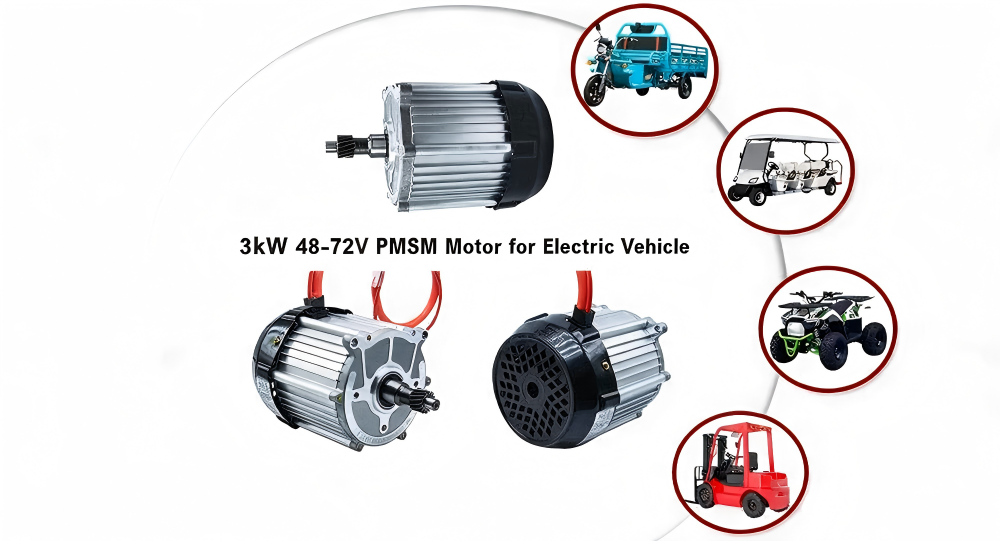 3kW 48-72V PMSM Motor for Electric Vehicle