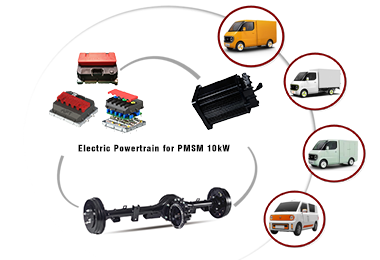 10kW Electric Powertrain for Four cargo wheels